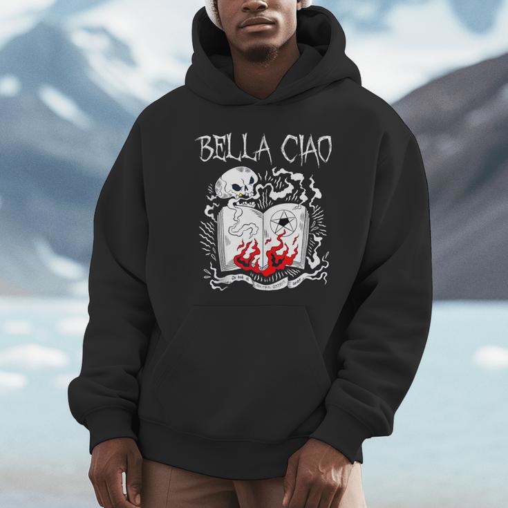 Bella Ciao Goodbye Beautiful Skull Book Of Dark Magic Occult Unisex Hoodie