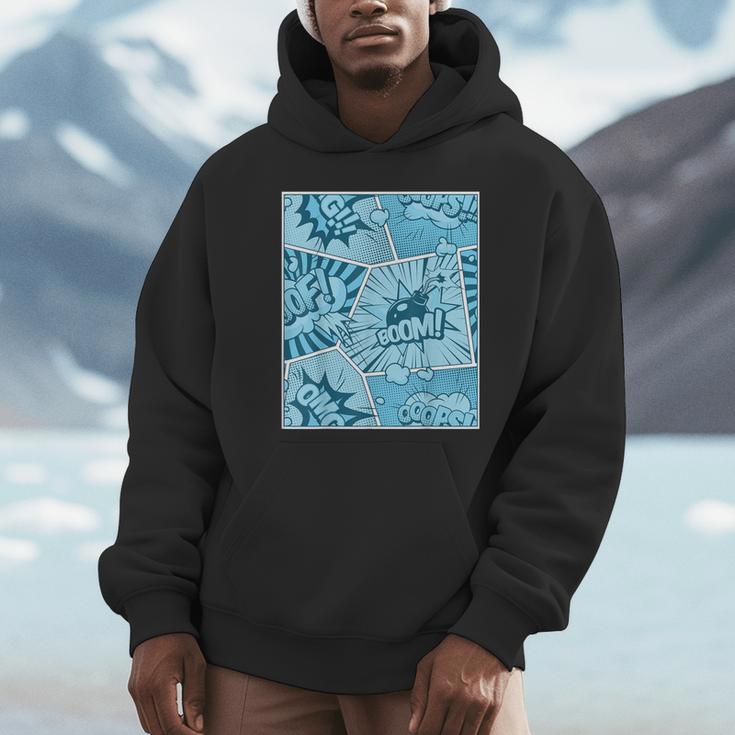Blue Comic Book Blue Graphic Unisex Hoodie