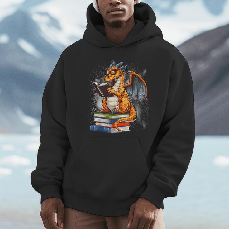 Book Dragon Reading Book Lover Unisex Hoodie Book Dragon Reading Book Lover Unisex Hoodie