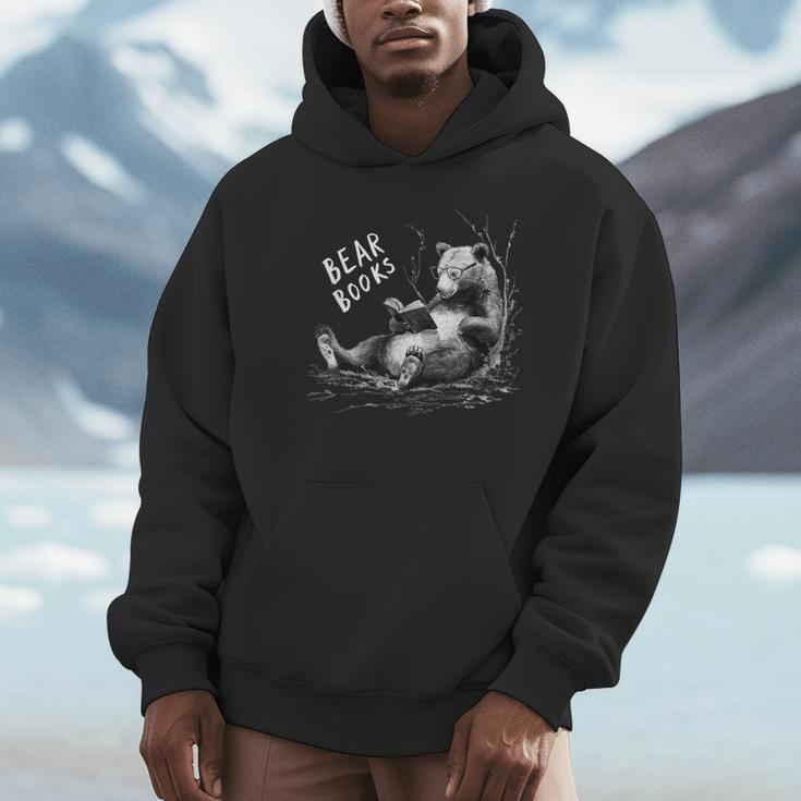 Book Lover Bear Cozy Reading Bear Graphic Bear Books Unisex Hoodie Book Lover Bear Cozy Reading Bear Graphic Bear Books Unisex Hoodie