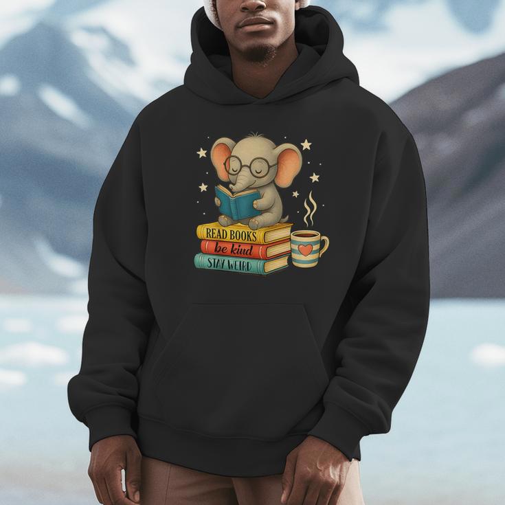 Book Lover Elephant Reading Books Library Read Books Be Kind Unisex Hoodie Book Lover Elephant Reading Books Library Read Books Be Kind Unisex Hoodie