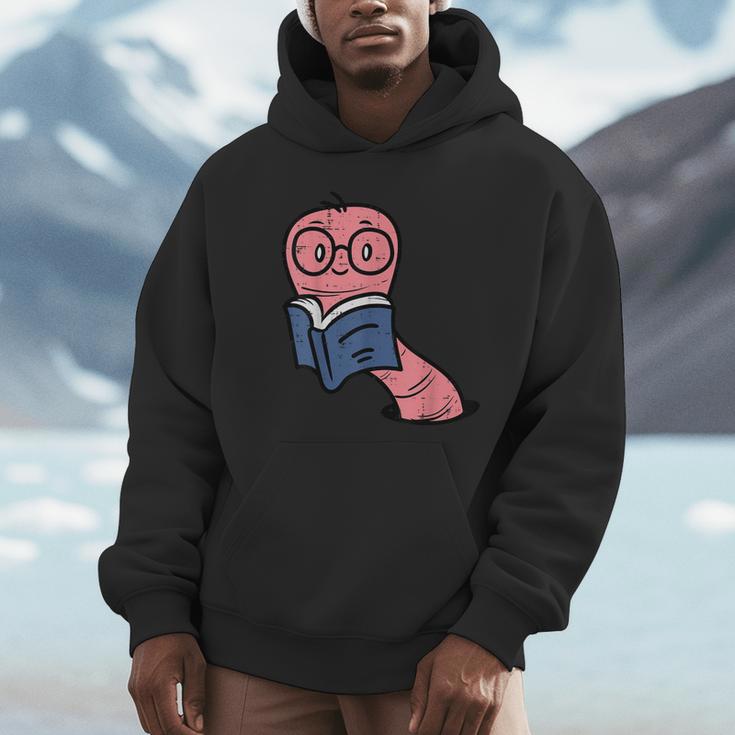 Book Worm Pun Read Reading Librarian America Men Women Kids Unisex Hoodie