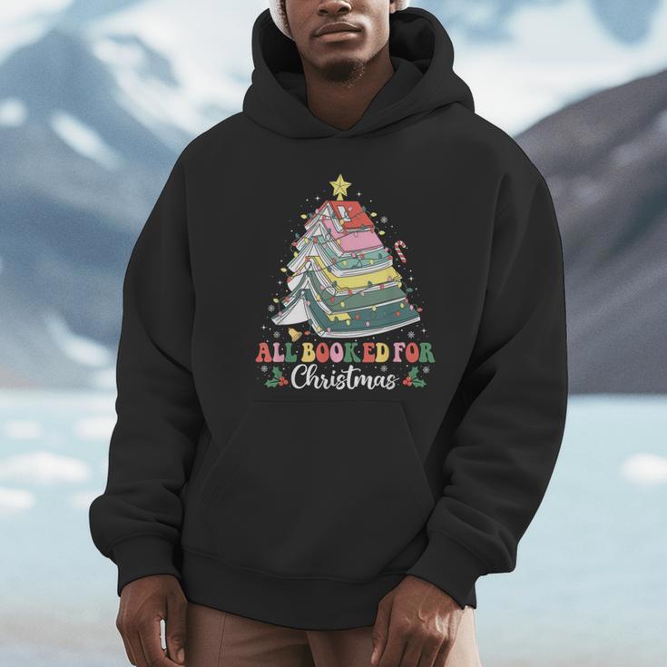 All Booked For Christmas Book Tree Lights Christmas Library Unisex Hoodie All Booked For Christmas Book Tree Lights Christmas Library Unisex Hoodie
