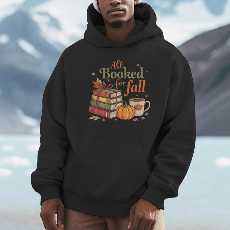 All Booked For Fall Books Coffee Fall Leaves Pumpkins Autumn Unisex Hoodie
