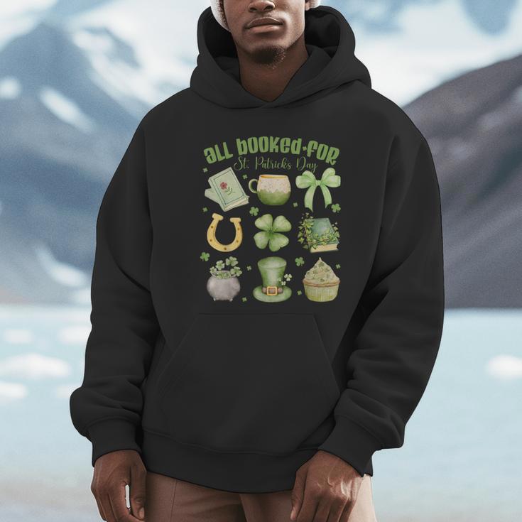 ALL Booked For St Patricks Day Bookish Leprechaun Bookworm Unisex Hoodie