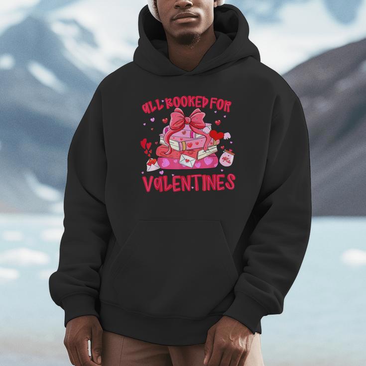 All Booked For Valentines Coquette Bow Book Valentine Day Unisex Hoodie