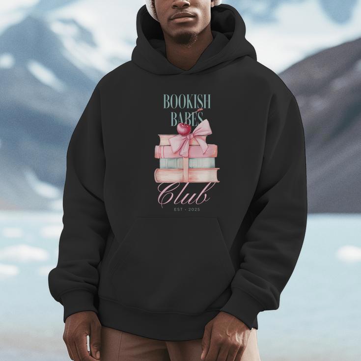 Bookish Babes Club Cute Pink Book Stack With Bow Unisex Hoodie