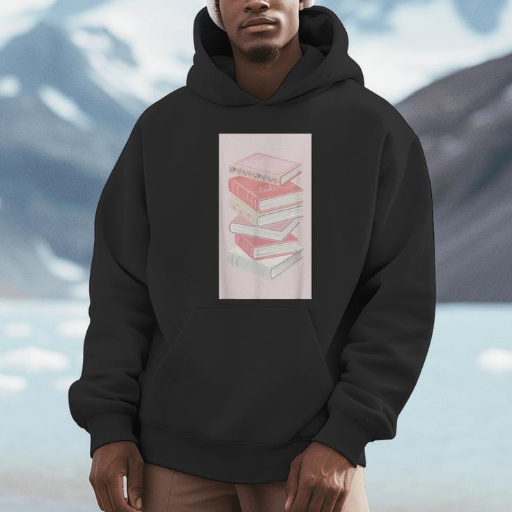 Books Flowers Art Flower Stack Pastel Feminine Unisex Hoodie Books Flowers Art Flower Stack Pastel Feminine Unisex Hoodie