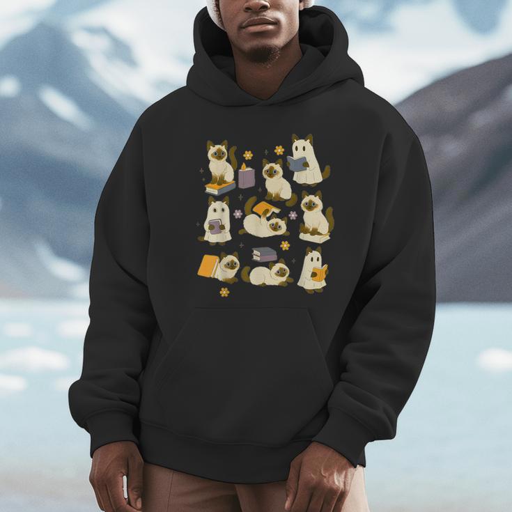 Books Lover Bookish Ghost Himalayan Cat Reading Halloween Unisex Hoodie