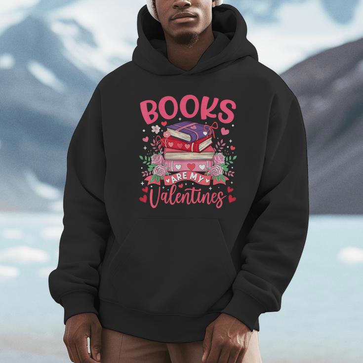 Books Are My Valentine Coquette Bow Book Flower Girl Women Unisex Hoodie