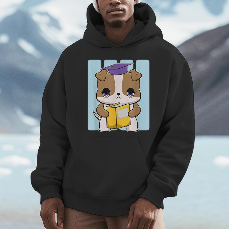 Bulldog Anime Pup Graduation Unisex Hoodie