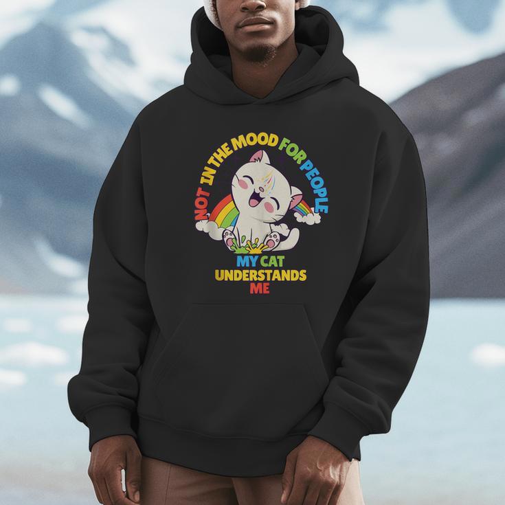 Cat Mom Loves Cats Dad Not In The Mood For People Introvert Unisex Hoodie