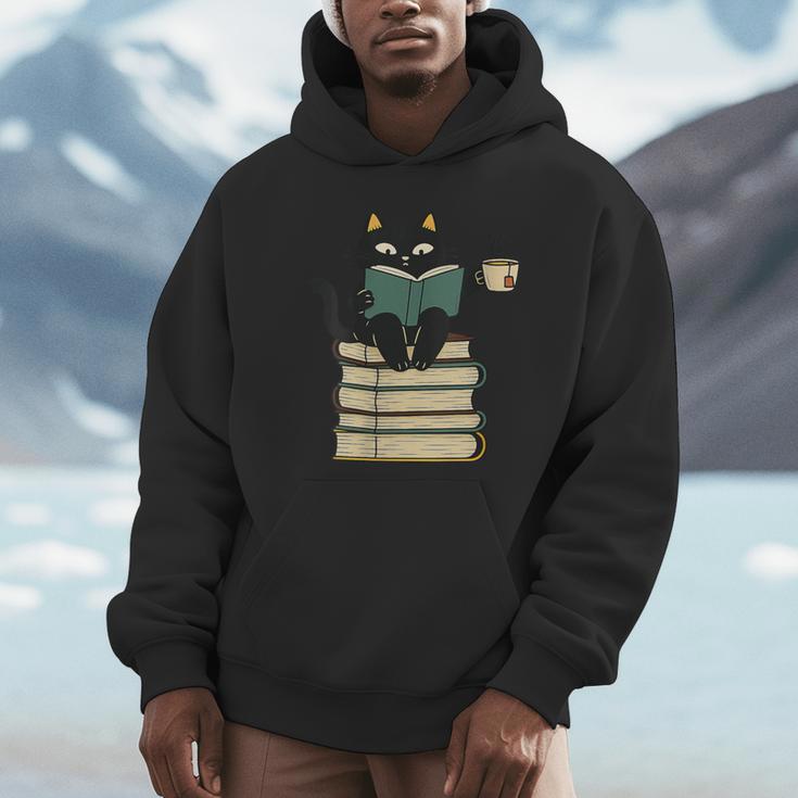 Cat Reading Book Unisex Hoodie