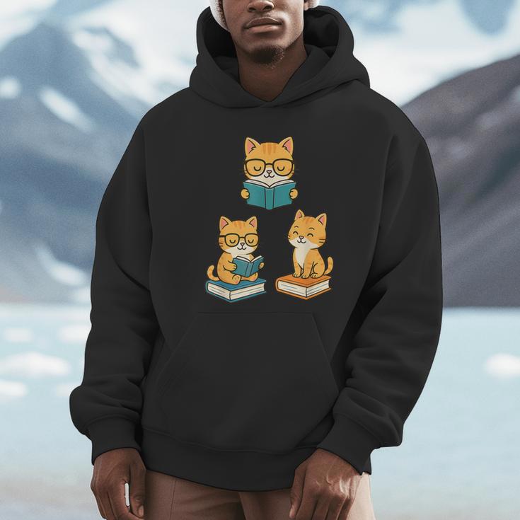 Cats Reading Book Lover Reading Bookworm Reader Unisex Hoodie Cats Reading Book Lover Reading Bookworm Reader Unisex Hoodie