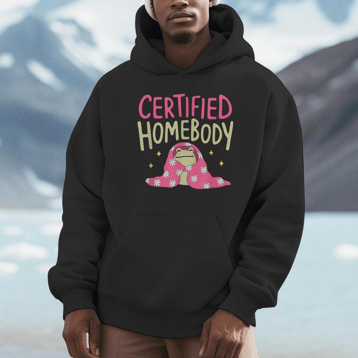Certified Homebody Trendy Frog Introvert Unisex Hoodie Certified Homebody Trendy Frog Introvert Unisex Hoodie