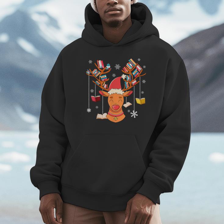 Christmas Librarian Reindeer Xmas Book Teachers Love Reading Unisex Hoodie Christmas Librarian Reindeer Xmas Book Teachers Love Reading Unisex Hoodie