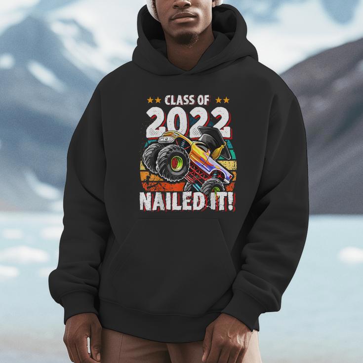 Class Of 2022 Monster Truck Graduation Cap Retro Sunset Boy Unisex Hoodie
