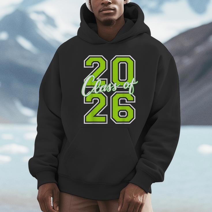 Class Of 2026 Graduation Varsity Lime Green Letters Unisex Hoodie