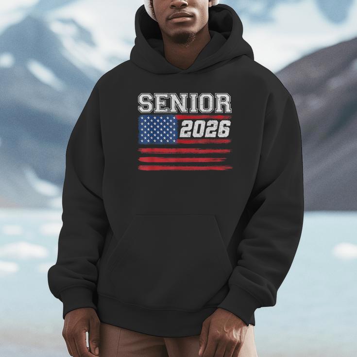 Class Of 2026 Senior Back To School American Flag Graduation Unisex Hoodie