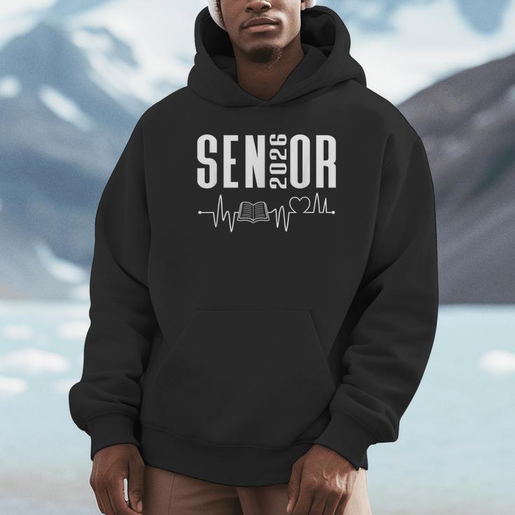 Class Of 2026 Senior Reading Themed Book Heartbeat Unisex Hoodie Class Of 2026 Senior Reading Themed Book Heartbeat Unisex Hoodie