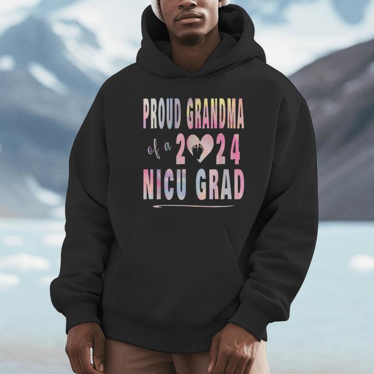 Colorful Proud Grandma 2024 NICU Graduate Baby Graduation Unisex Hoodie