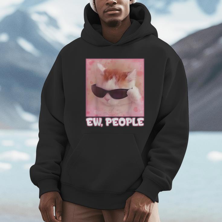 Cool Cat Meme Ew People Anti Social Introvert Cute Cat Unisex Hoodie Cool Cat Meme Ew People Anti Social Introvert Cute Cat Unisex Hoodie