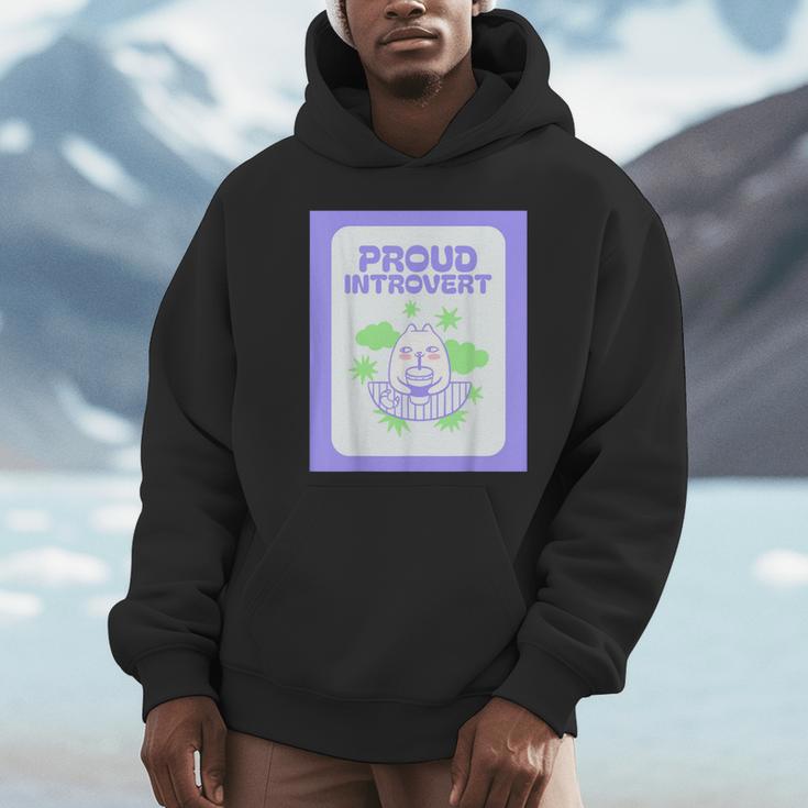 Cool Fun Cute Proud Introvert Cat Character For Men Women Unisex Hoodie
