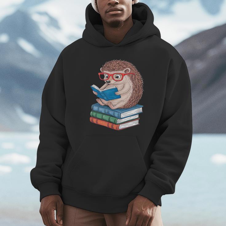 Cool Hedgehog Book Nerd Readers Unisex Hoodie Cool Hedgehog Book Nerd Readers Unisex Hoodie