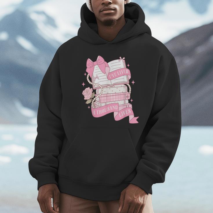 Coquette Reading Book Lover Pink Bow Bookish Mom & Daughter Unisex Hoodie