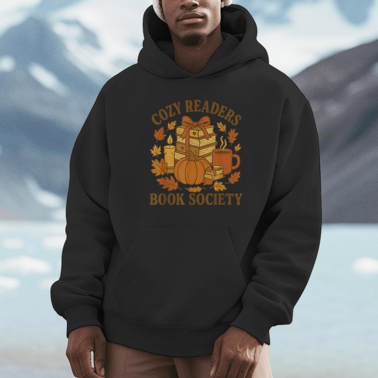 Cozy Readers Book Society Vintage Fall Books & Pumpkin Unisex Hoodie
