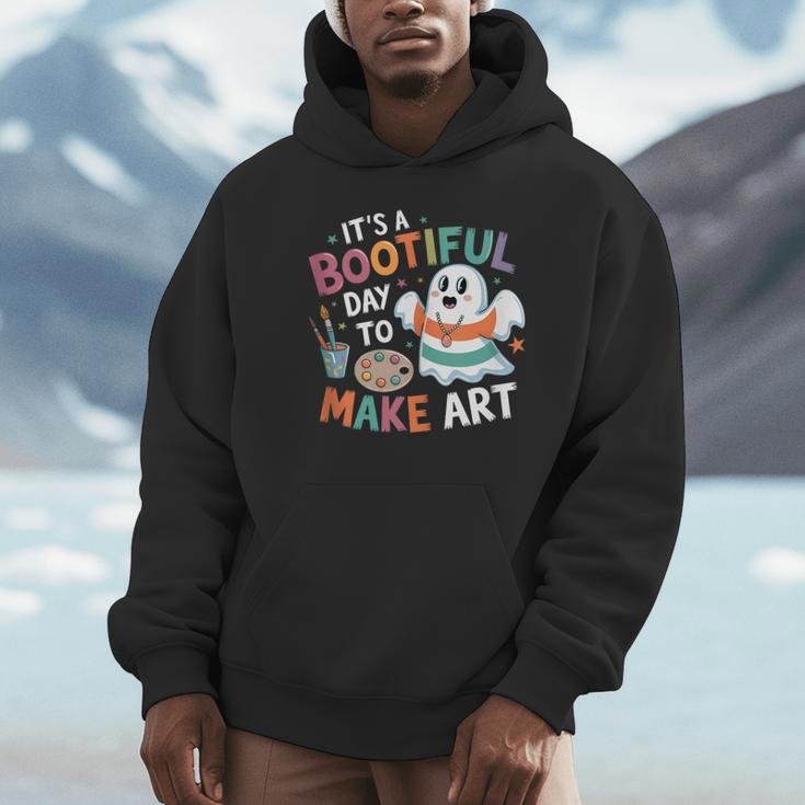 Cute Ghost Book Halloween Spooky Boo School Art Teacher Unisex Hoodie