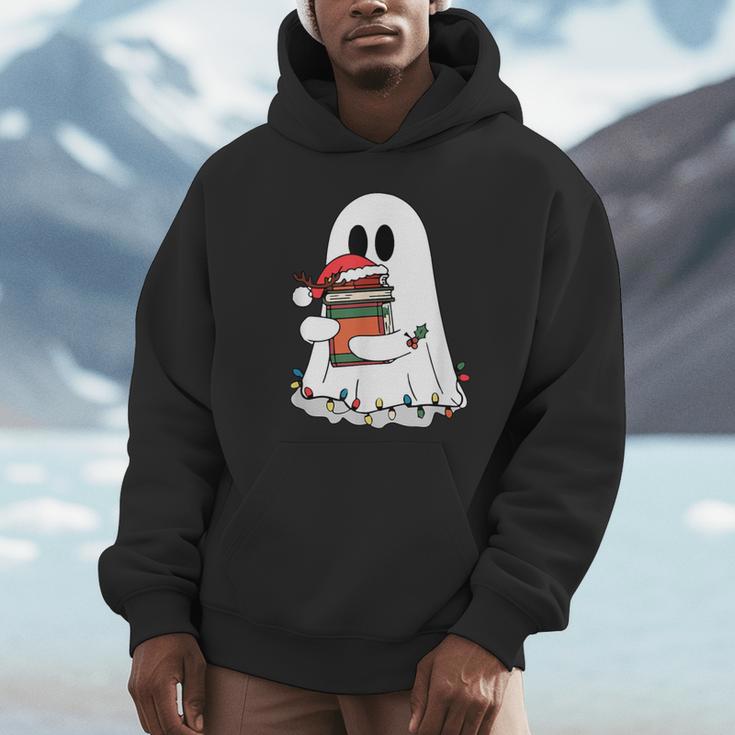 Cute Ghost Holding Books Bookish Christmas Unisex Hoodie Cute Ghost Holding Books Bookish Christmas Unisex Hoodie