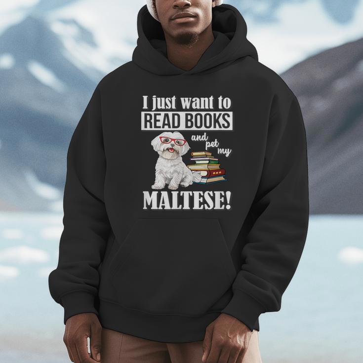 Cute Glasses Read Books & Pet My Maltese Lover Unisex Hoodie Cute Glasses Read Books & Pet My Maltese Lover Unisex Hoodie