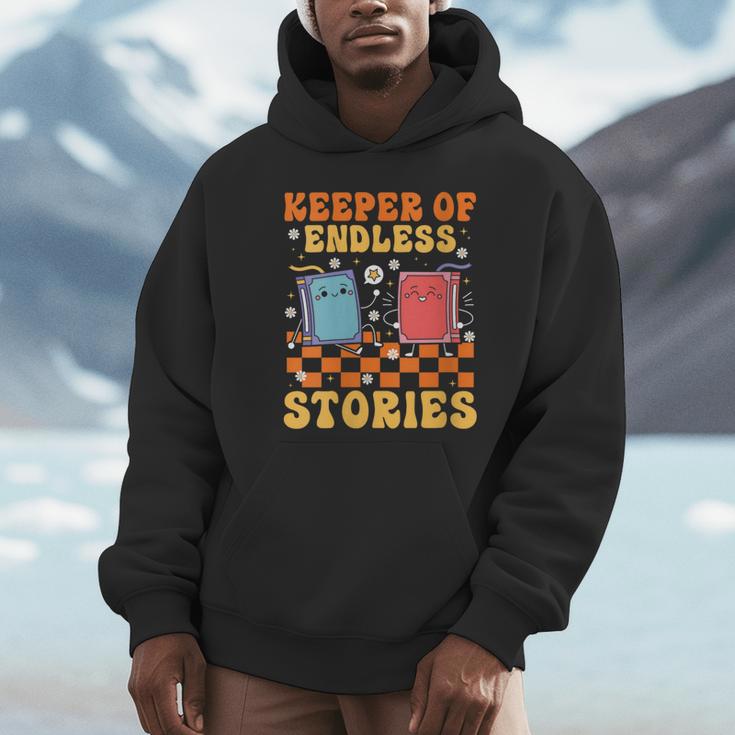 Cute Librarian Library Book Lover Keeper Of Endless Stories Unisex Hoodie