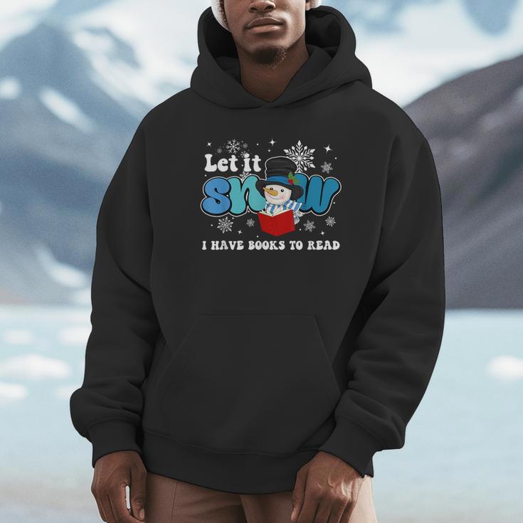 Cute Snowman Let It Snow I Have Books Reader Unisex Hoodie