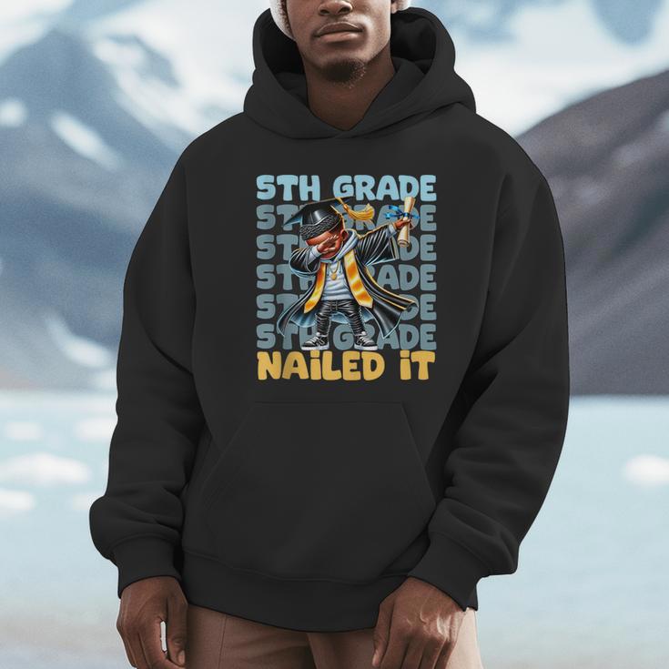 Dabbing Graduation Boy 5th Grade Nailed It Class Of 2025 Unisex Hoodie