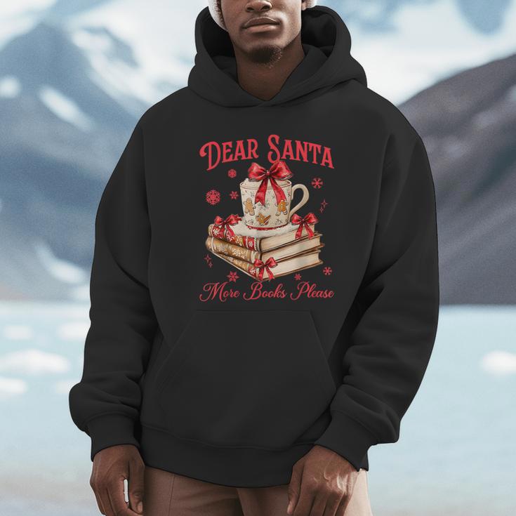 Dear Santa More Books Please Coquette Bow Books Christmas Unisex Hoodie Dear Santa More Books Please Coquette Bow Books Christmas Unisex Hoodie