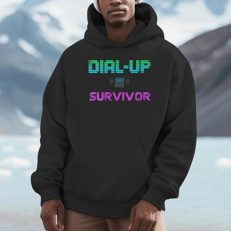 Dial Up Survivor Retro Modem Nostalgia Tech Top Unisex Hoodie