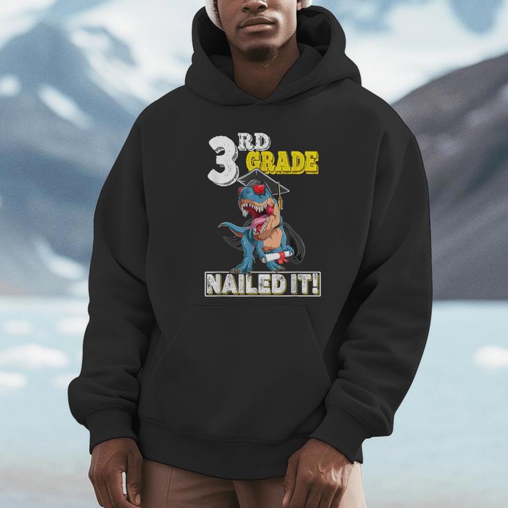 Dinosaur Graduation Cap Gown 3rd Grade Graduate Nailed It Unisex Hoodie