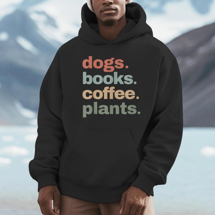Dogs Books Coffee Plant Lover Gardening Cute Mom Life Unisex Hoodie