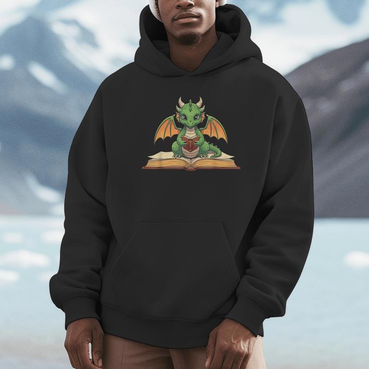 Dragon Reading Book Bookworm Unisex Hoodie