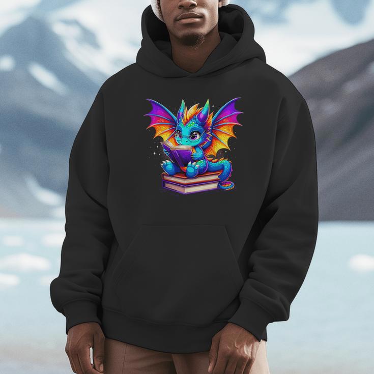 Dragon Reading a Book Bookworm Book Unisex Hoodie Dragon Reading a Book Bookworm Book Unisex Hoodie