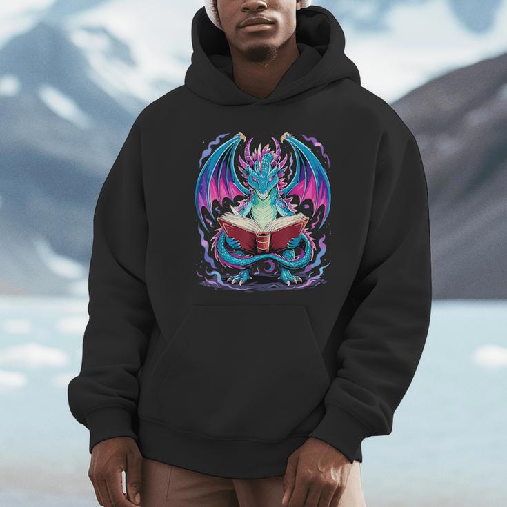 Dragon Reading Book Lover Unisex Hoodie