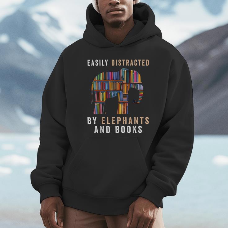 Easily Distracted By Elephants And Books Elephant Unisex Hoodie