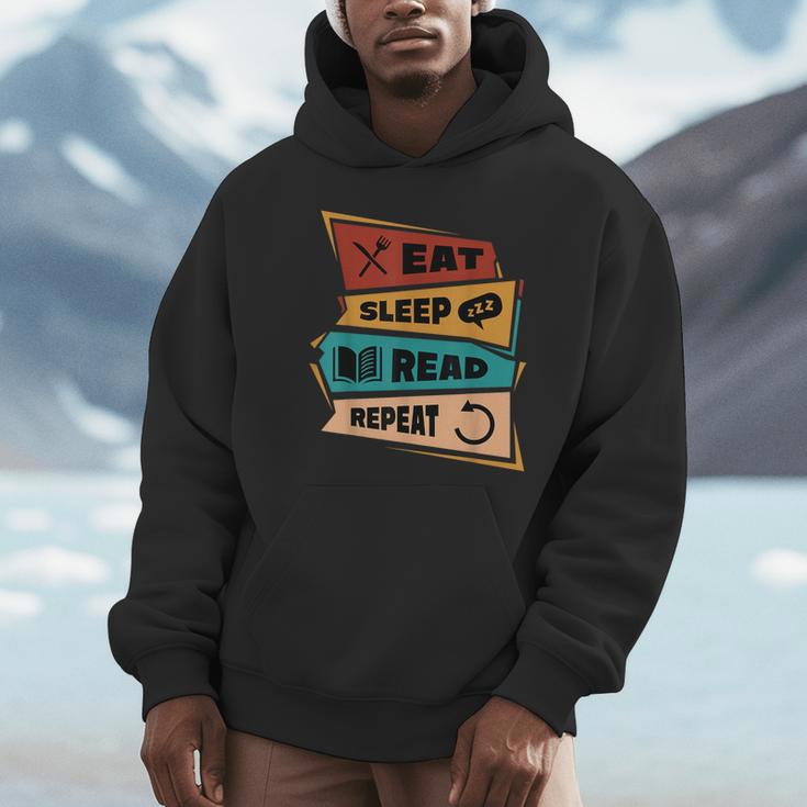 Eat Sleep Read Repeat Reading Books Reader Bookworm Unisex Hoodie