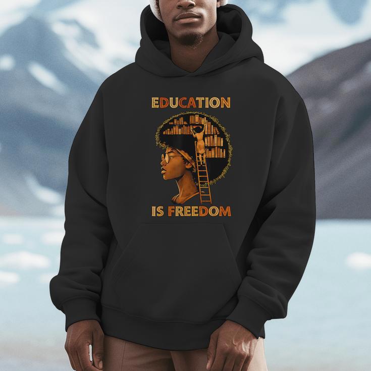 Education Is Freedom Teacher Book Black History Month Unisex Hoodie
