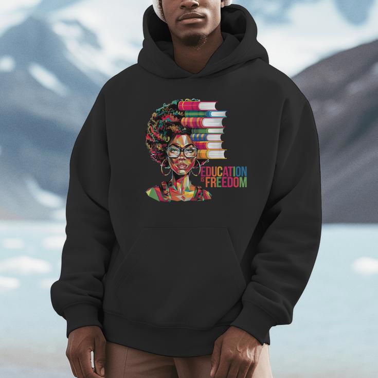 Education Is Freedom History Month Teacher Books Afro Unisex Hoodie Education Is Freedom History Month Teacher Books Afro Unisex Hoodie