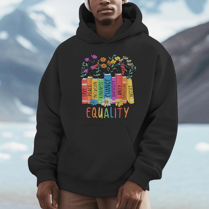 Equality Book LGBTQ Wildflowers Equal Rights Gay Kindness Unisex Hoodie