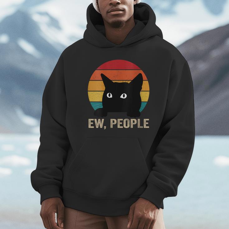 Ew People Introvert Cat Lover Cat Lady Vintage Unisex Hoodie