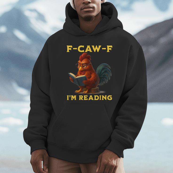 F-CAW-F I'm Reading Chicken Book Lover Introvert Meme Unisex Hoodie F-CAW-F I'm Reading Chicken Book Lover Introvert Meme Unisex Hoodie